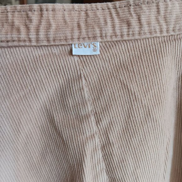 Sz 7 25x31 1970's Levis Vintage Corduroy Bellbottom Flare Jeans/Pants Beige - Picture 3 of 10